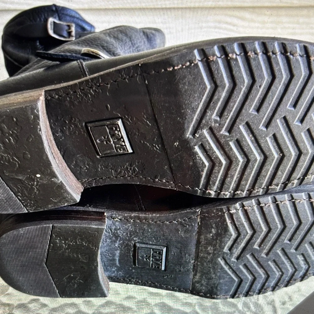 Black Leather Buckle Boots - Picture 7 of 8